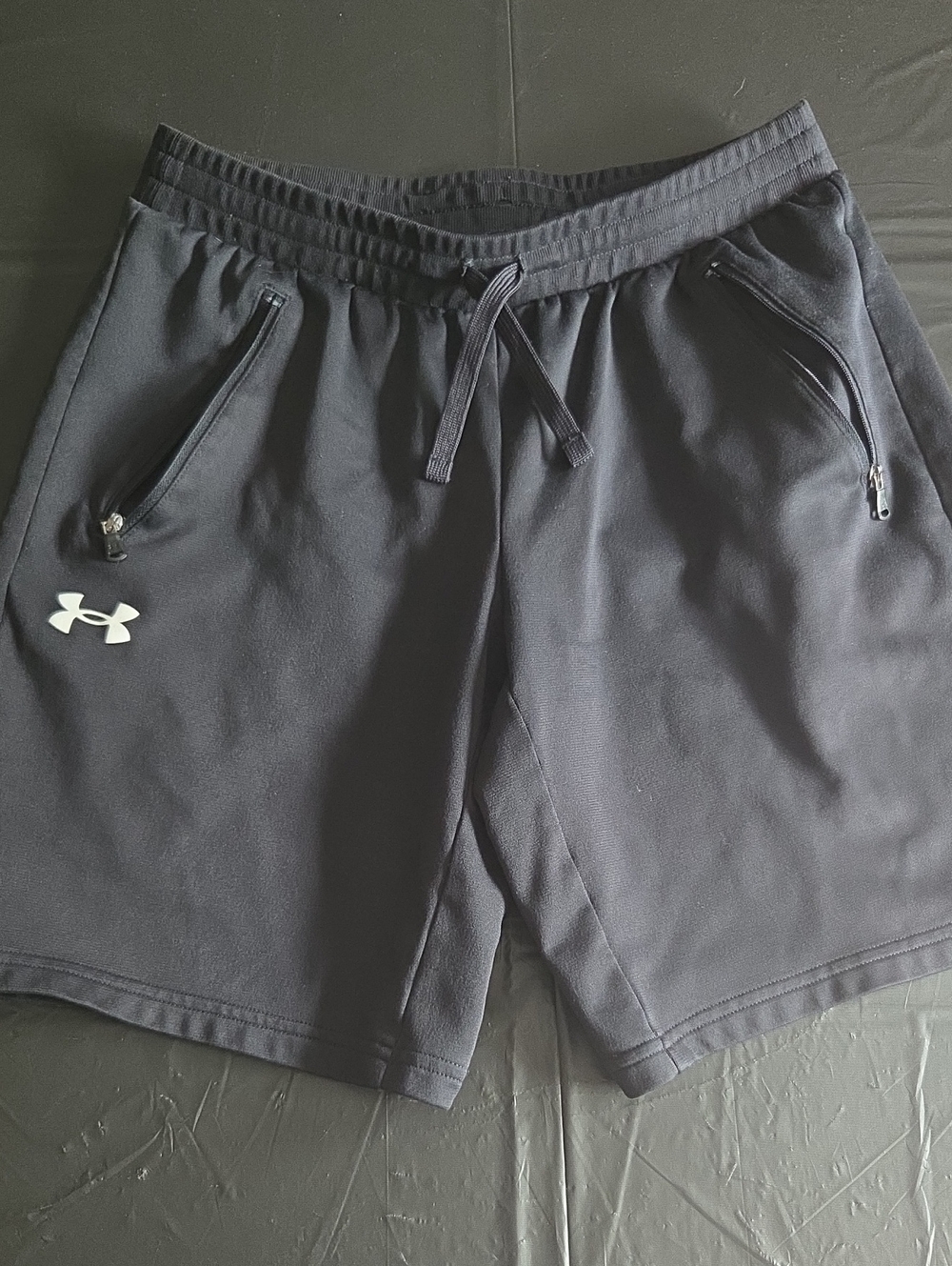 Under Armour Black Athletic Shorts with White Logo